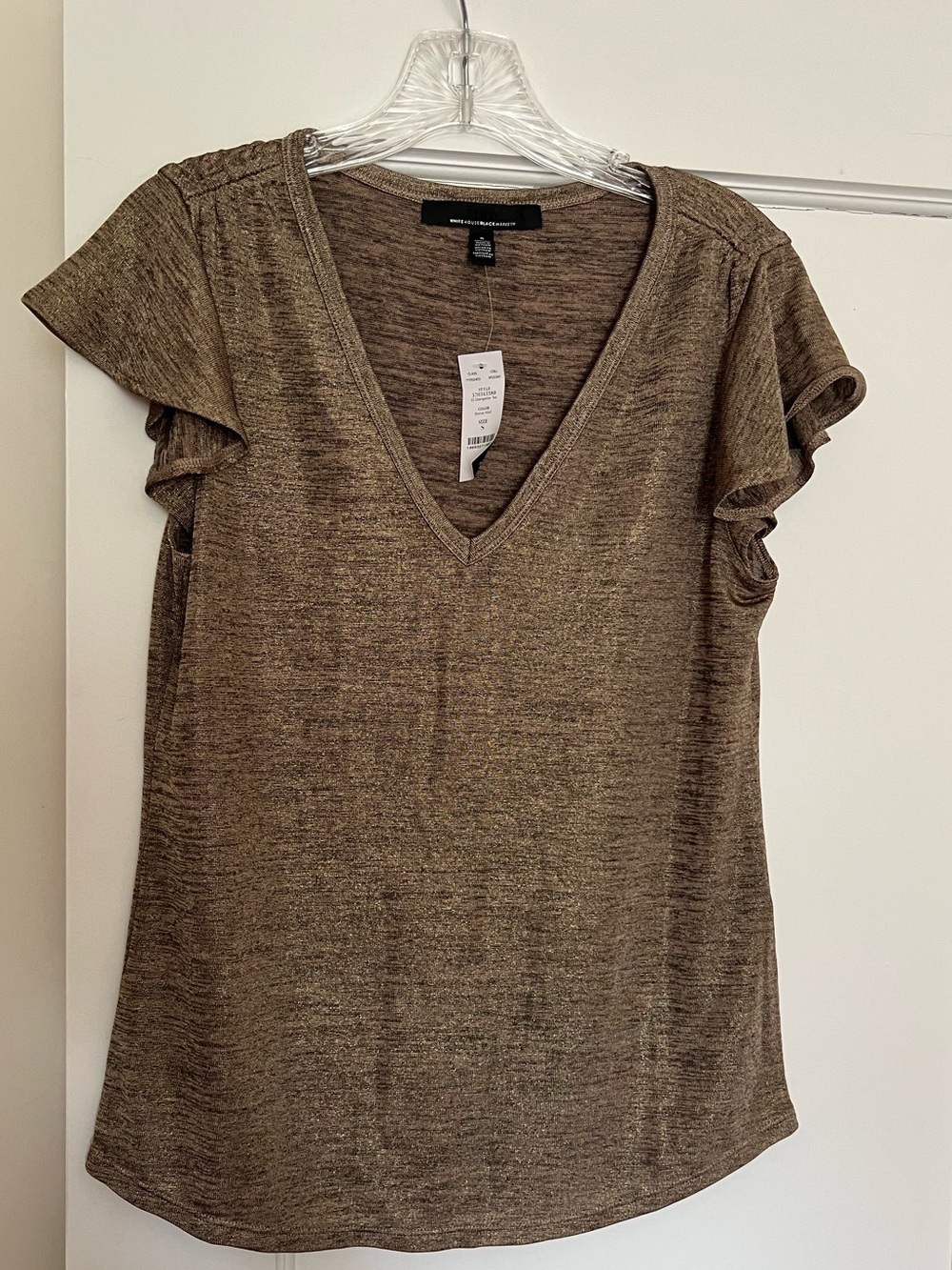 WHITE HOUSE BLACK MARKET glamgetter tee bronze marl -S-NWT!